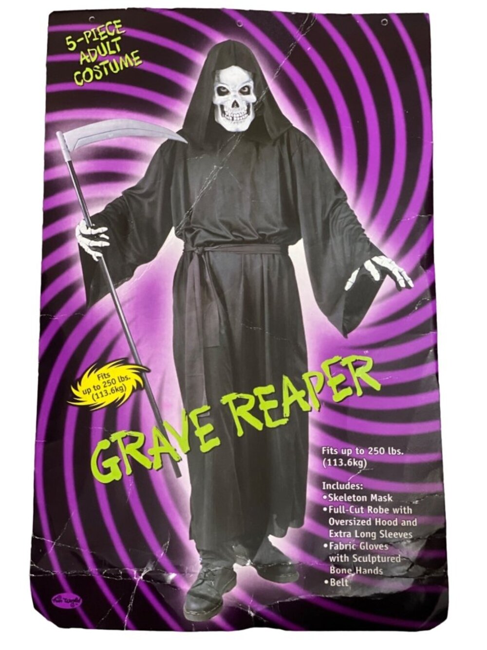 Fun World Grave Reaper 5-piece Adult Halloween Costume Set Scythe Not Included